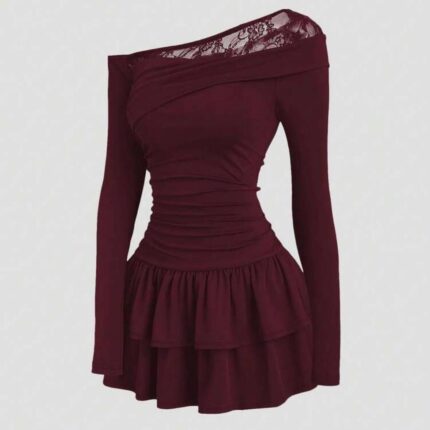 پیرهن دفرمه چین دار دانتل